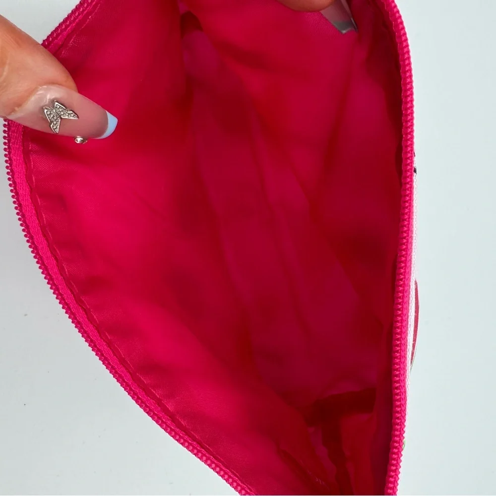 Clinique Donald Robertson Floral Makeup Bag‎ Pink Cosmetic Pouch